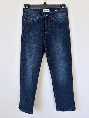 True Craft Jeans Boys 8 Denim Blue Dark Wash Straight Stretch Adjustable Waist